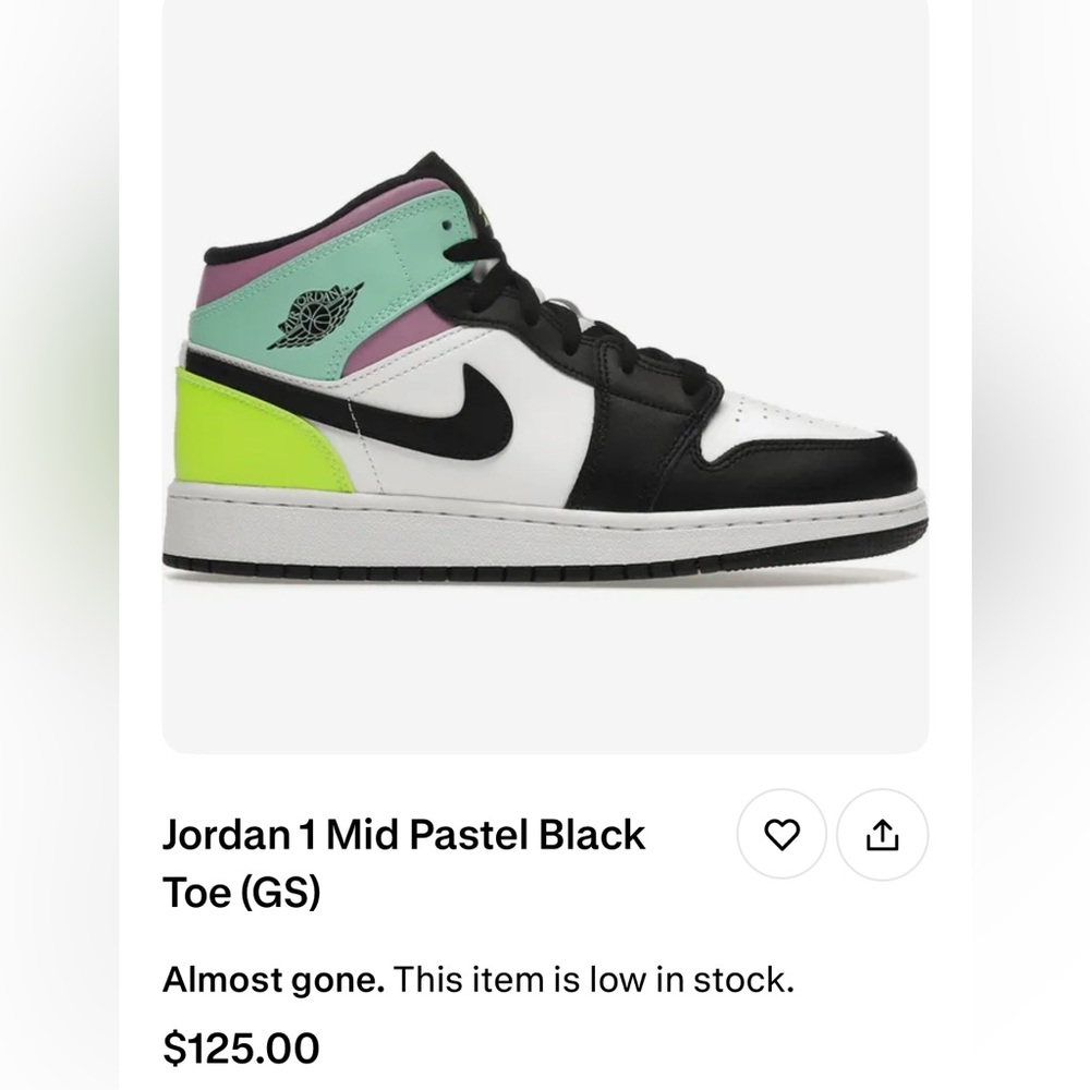 Jordan Kids Sneakers in Pastel and Black